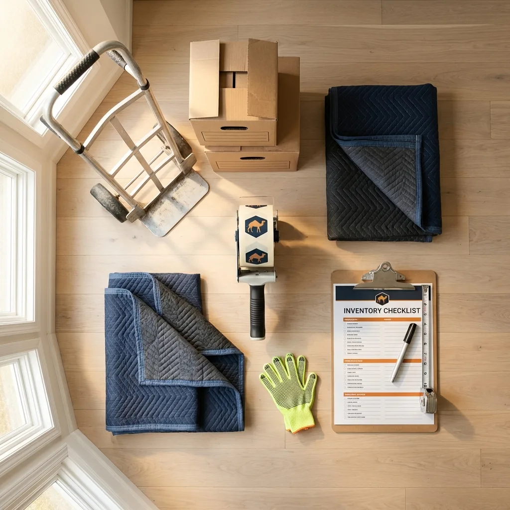 Professional moving supplies and packing materials layout for Beaverdale residential relocations